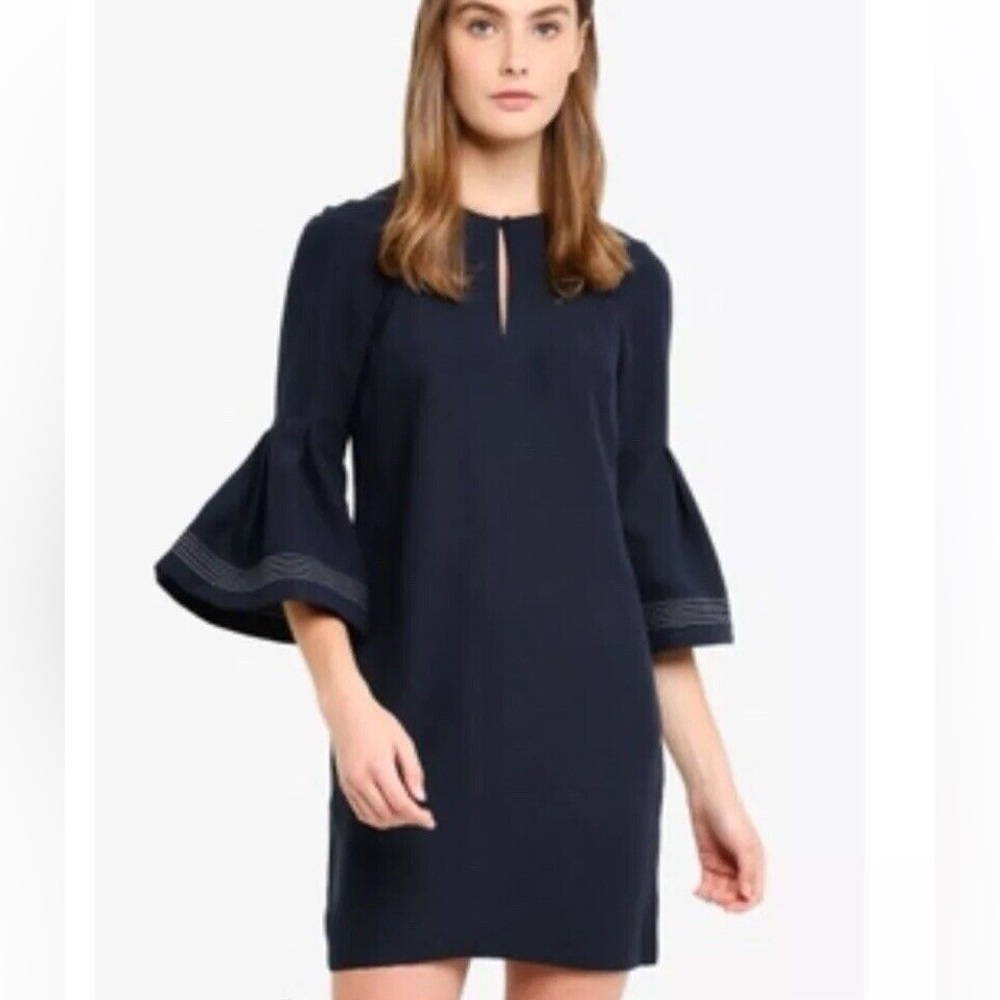 Banana Republic Sheath Dress Bell Sleeve Navy Blue Women’s Size 6